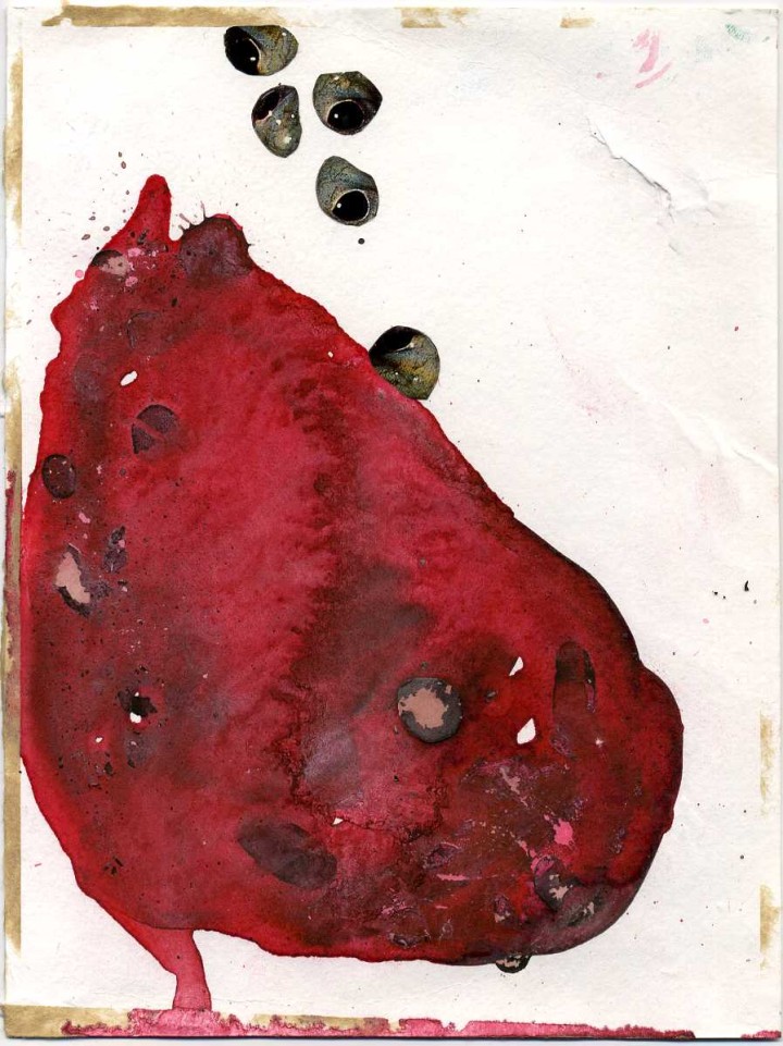 Collage, 15cm x 20cm, Zeitschriftenausschnitte und Aquarellfarbe auf Papier, 2012