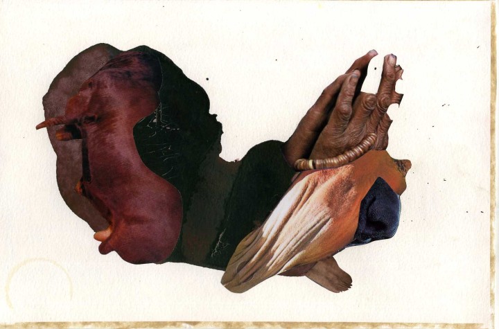 Collage, 15cm x 20cm, Zeitschriftenausschnitte und Aquarellfarbe auf Papier, 2012