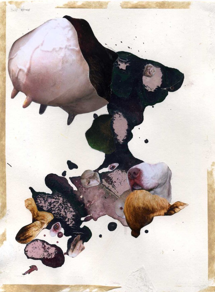 Collage, 15cm x 20cm, Zeitschriftenausschnitte und Aquarellfarbe auf Papier, 2012