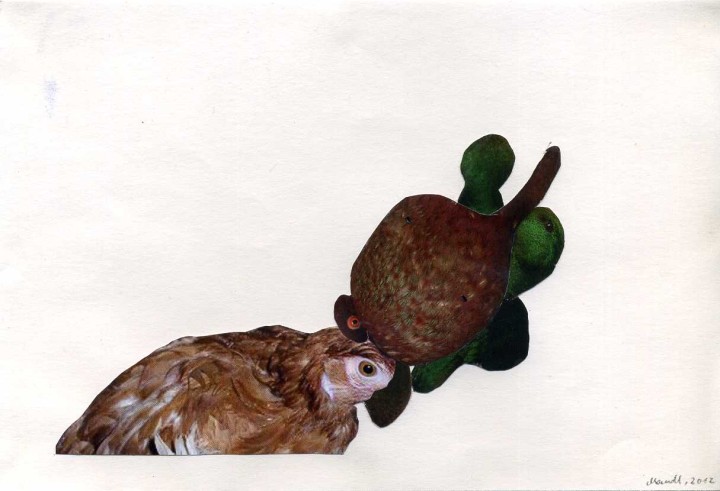 Collage, 14cm x 21cm, Zeitschriftenausschnitte auf Papier, 2012