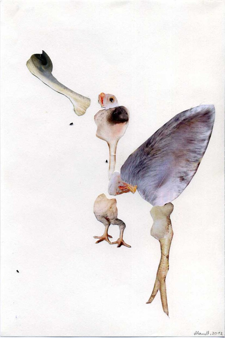 Collage, 14cm x 21cm, Zeitschriftenausschnitte auf Papier, 2012